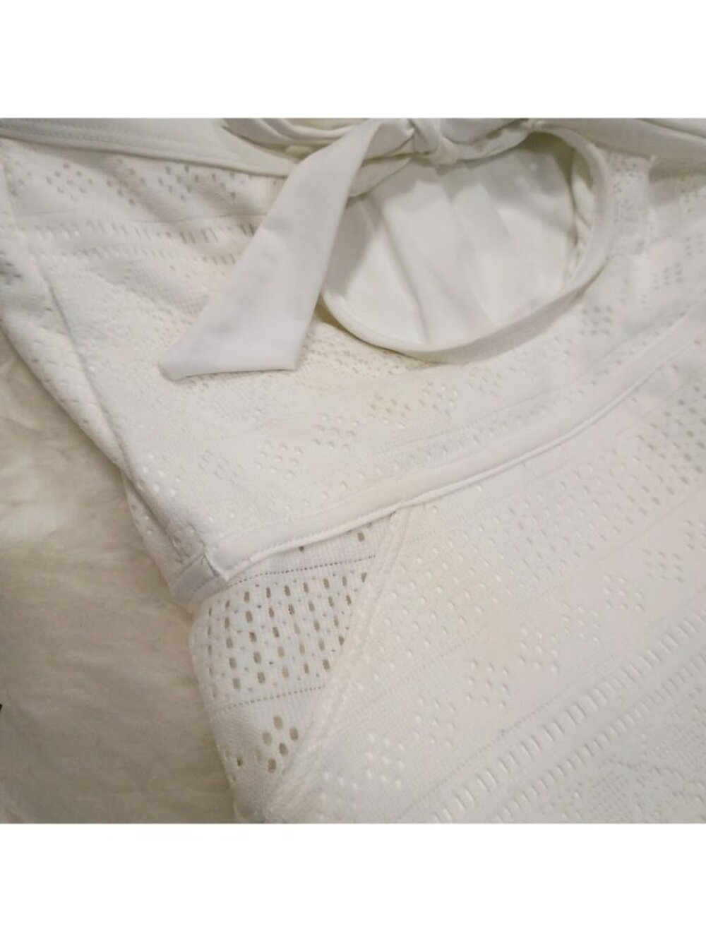 Anne Cole White Strapless Tie-Front One-Piece Swimsuit With Lace Details - Picture 3 of 11